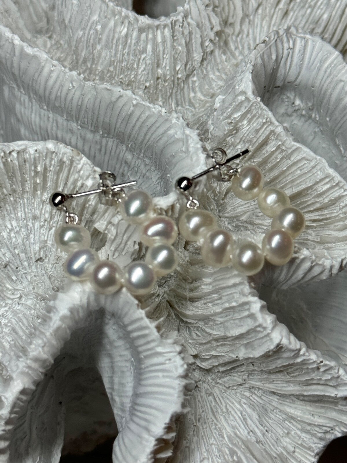 925 Sterling Silver Fresh Water Pearl Earrings Length 0.8 Inch