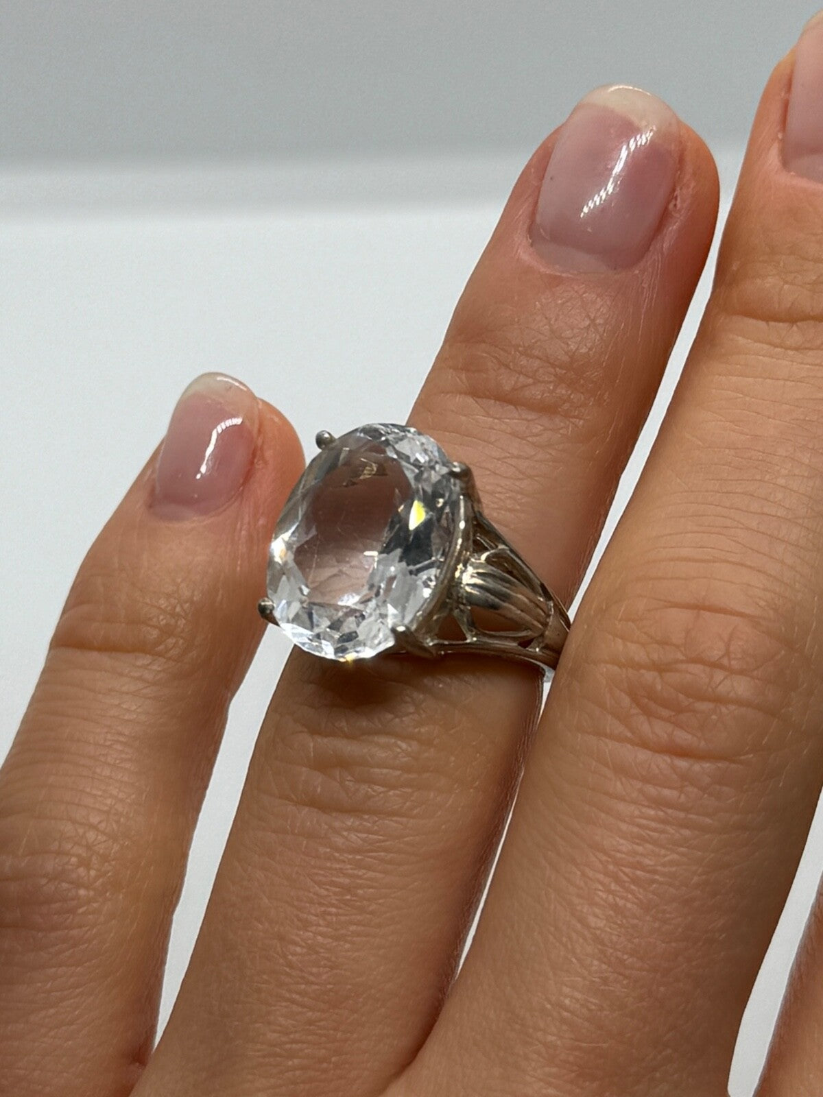 925 Sterling Silver CZ Ring Size 4