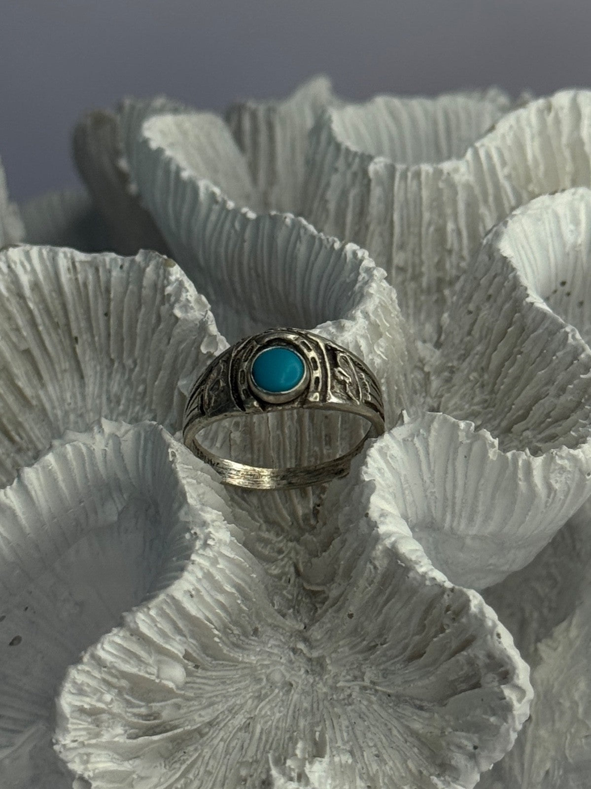 Vintage 925 Sterling Silver Turquoise Ring Size 7