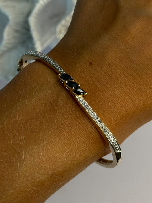 925 Sterling Silver Gold Plated Sapphire Bracelet