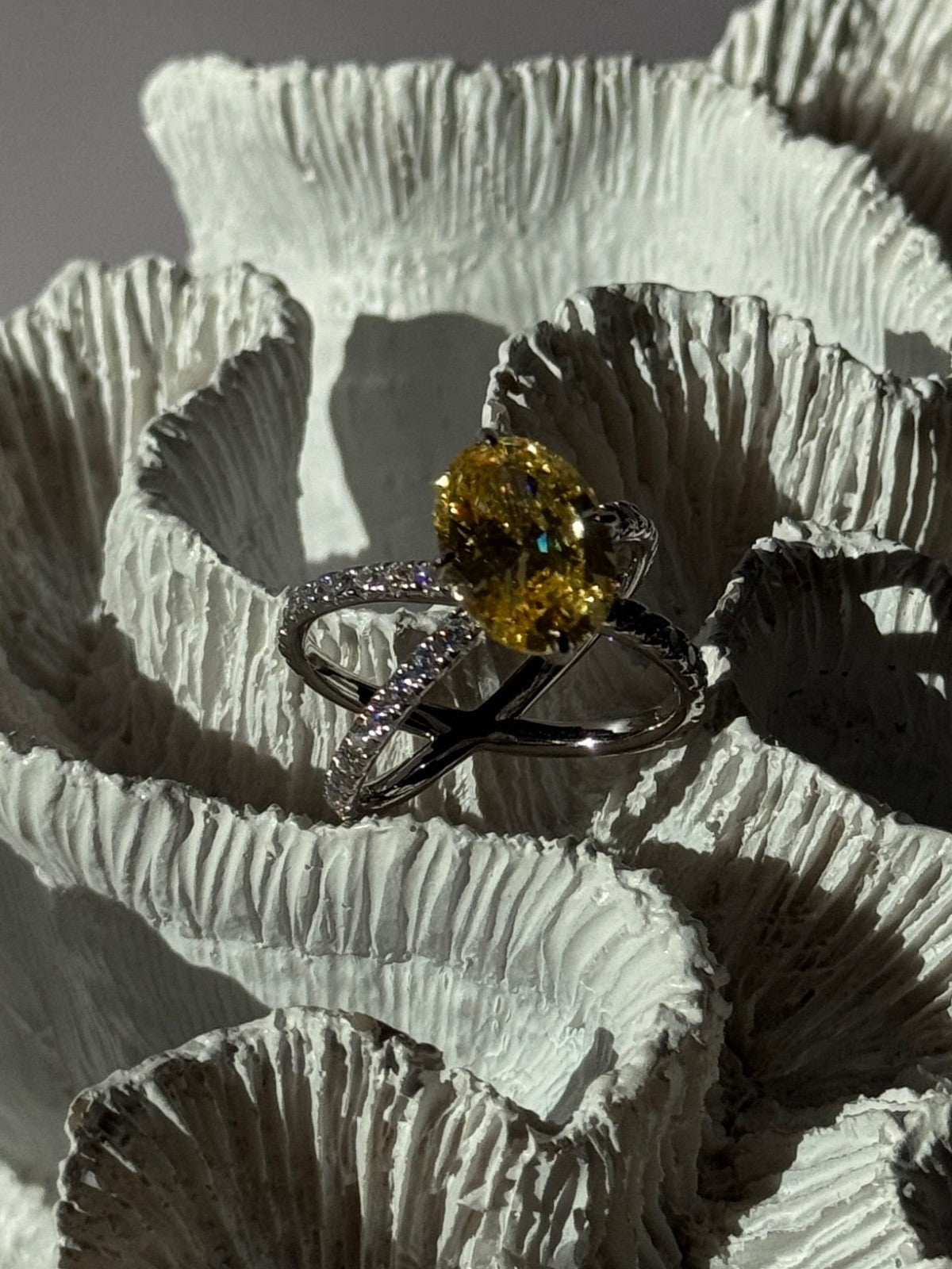 Shiny 925 Sterling Silver Citrine & Beryl Ring Size 10