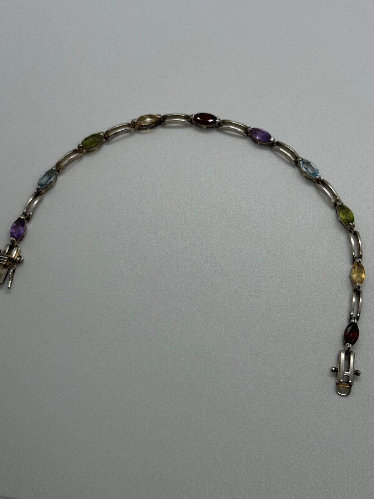 925 Sterling Silver Tourmalines Bracelet