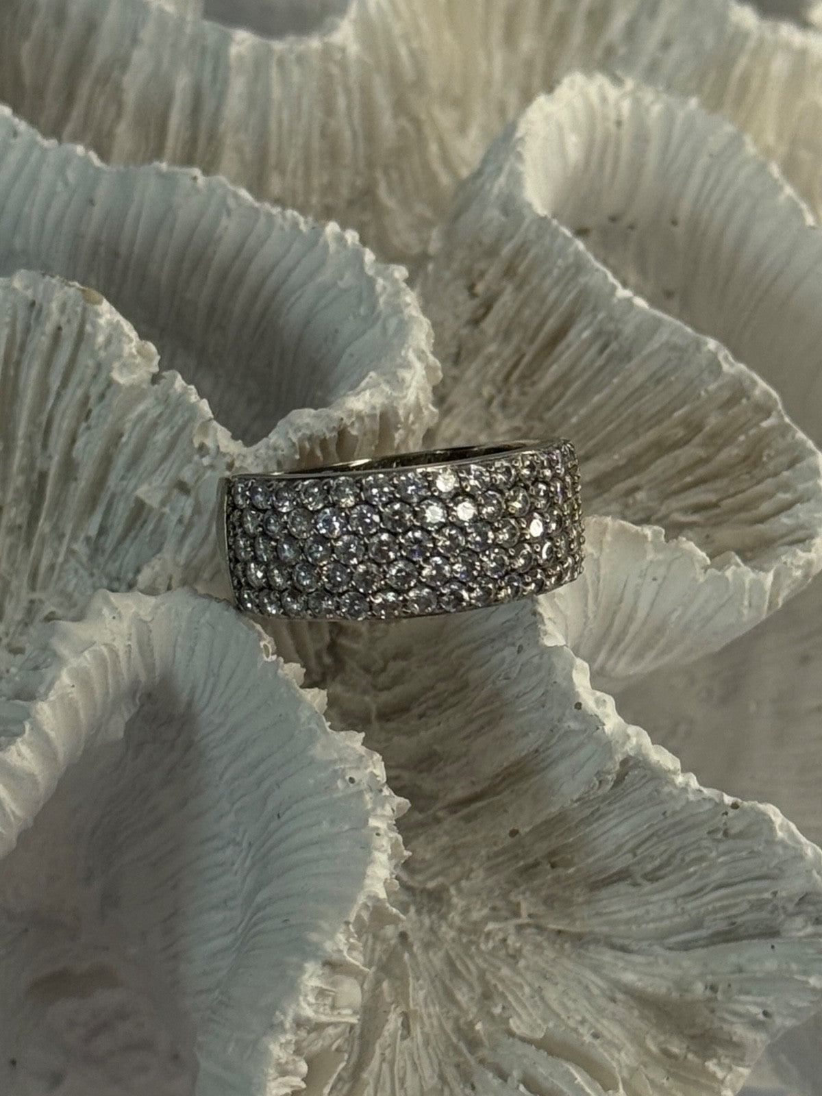Elegant 925 Sterling Silver White Topaz Ring Size 6.5