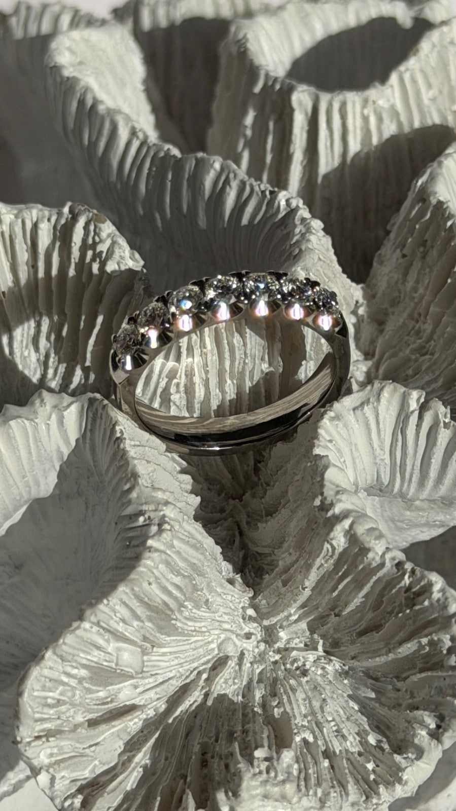 Custom 14K White Gold Diamond 0.85 ct Ring Size 8