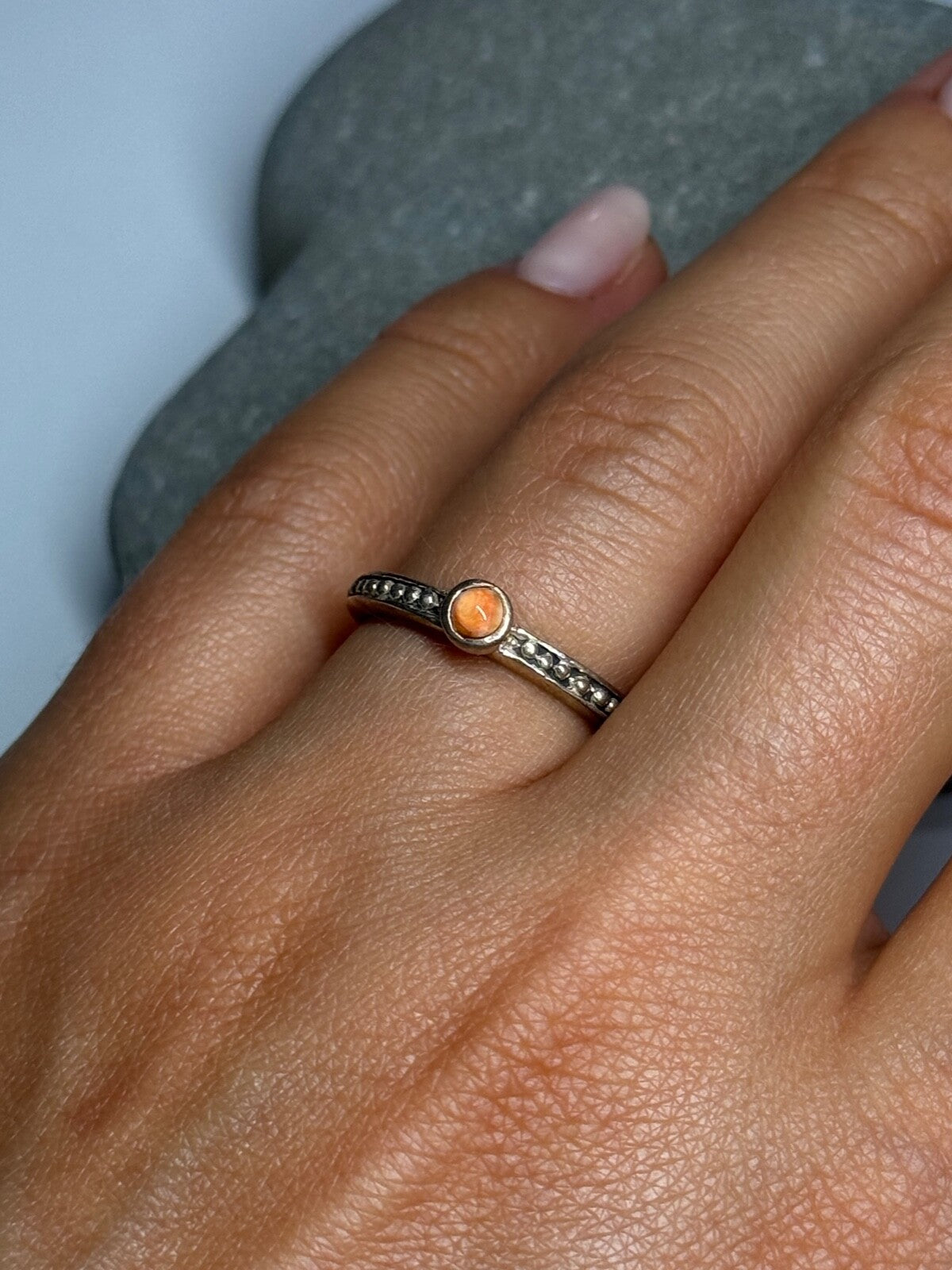 925 Sterling Silver Agate Ring Size 6