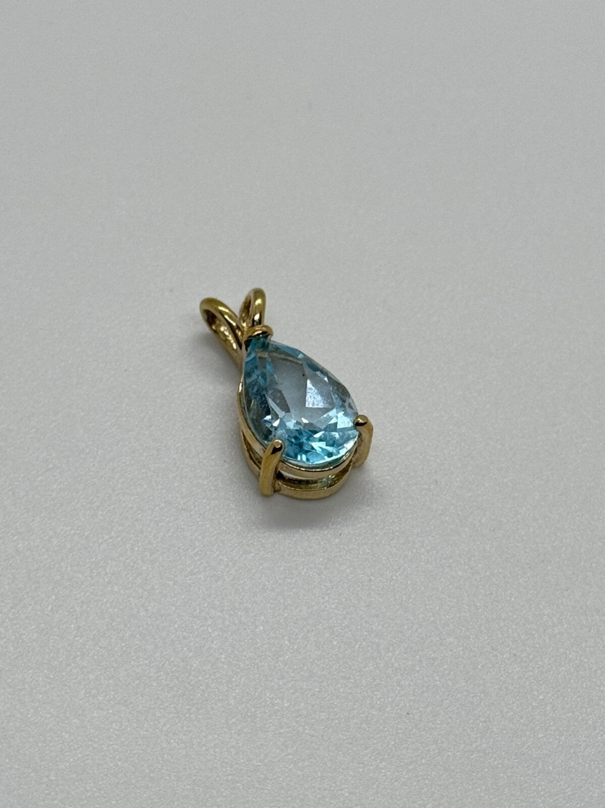 925 Sterling Silver Gold Plated Topaz Pendant Length 21 mm