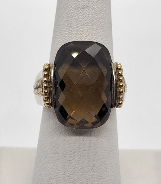 925 Sterling Silver Quartz Ring Size 7