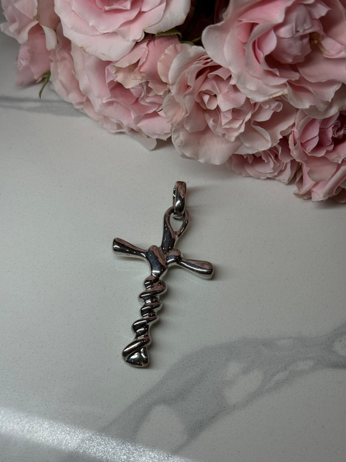 925 Sterling Silver Cross Length 3 in