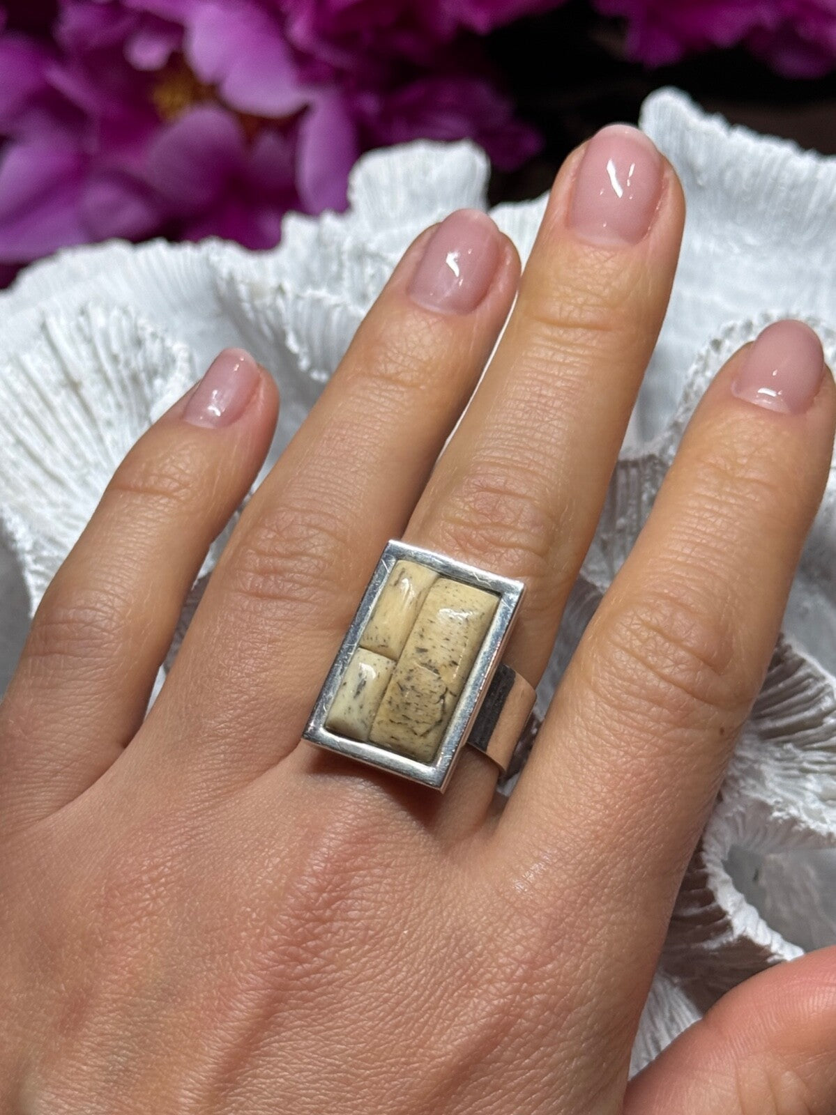 Vintage 925 Sterling Silver Yashma Versions Ring Size 7