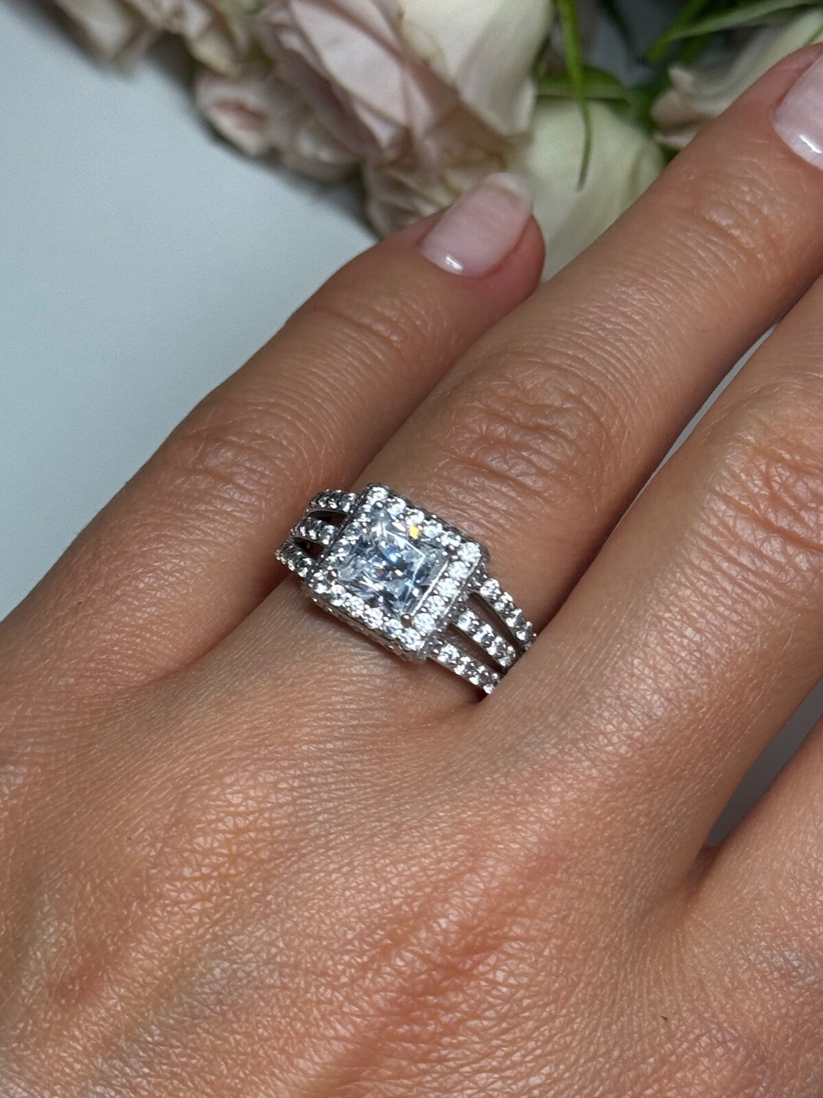 925 Sterling Silver CZ Ring Size 6
