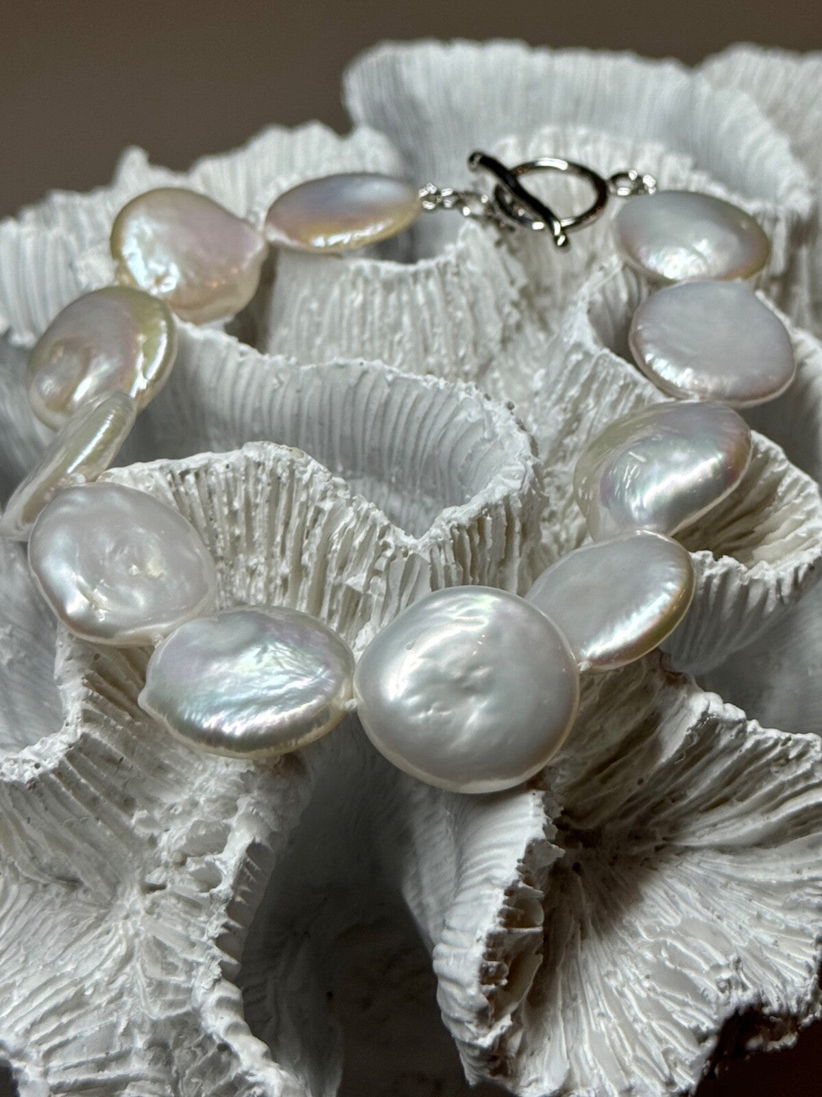 925 Sterling Silver Water Fresh Pearl Bracelet Length 8 Inch