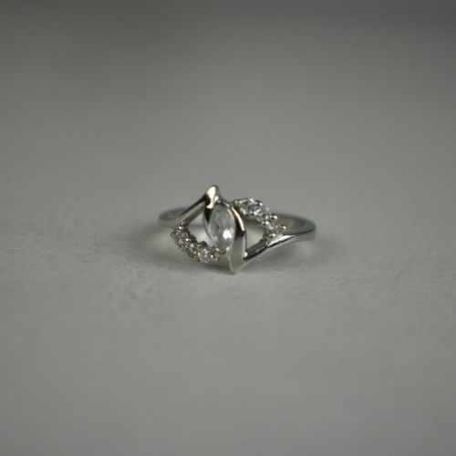 925 Sterling Silver Colorless Tourmaline (Achroite) Ring Size 6.5