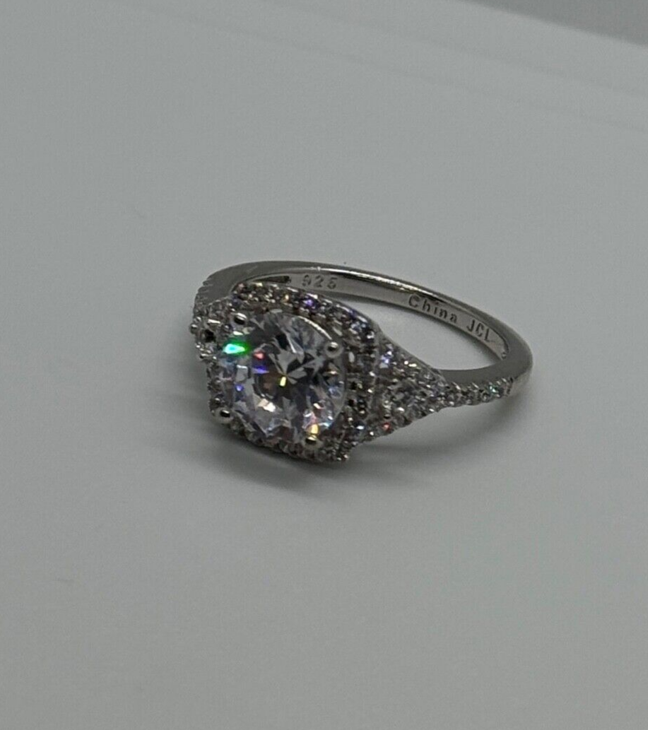 925 Sterling Silver CZ Ring Size 9.5