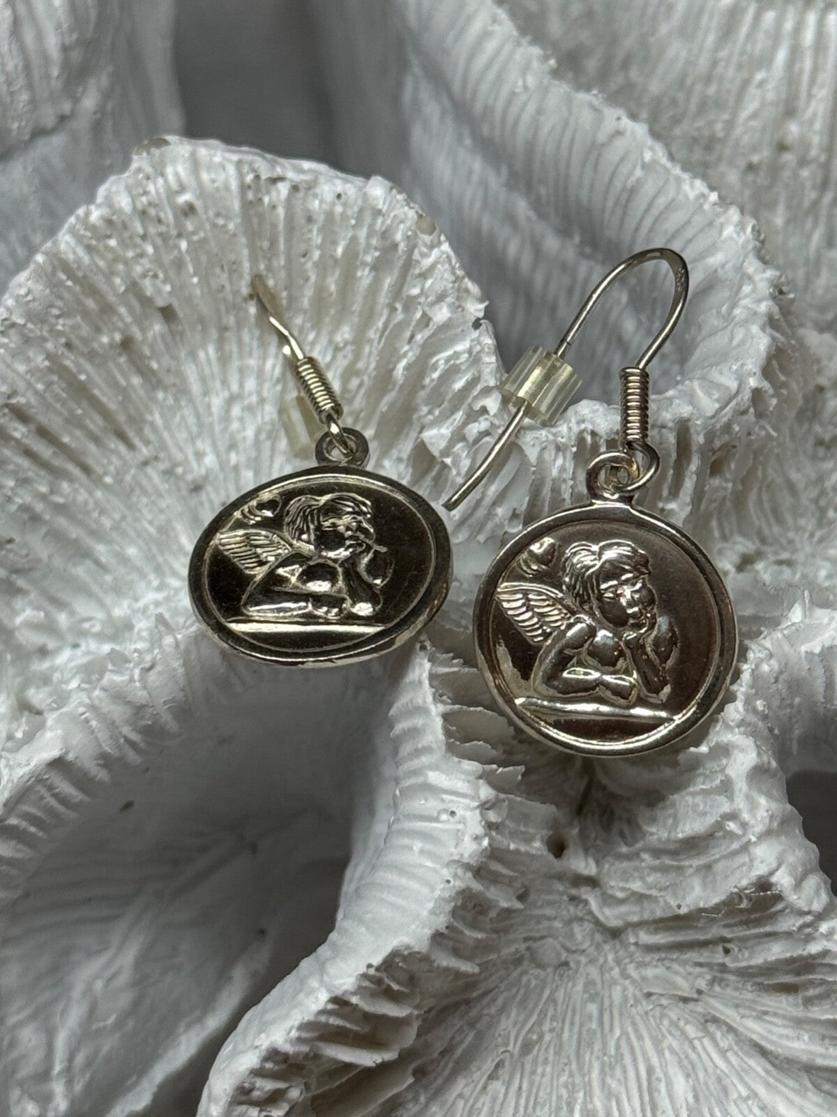 925 Sterling Silver Angels Earrings Length 1.3 Inch
