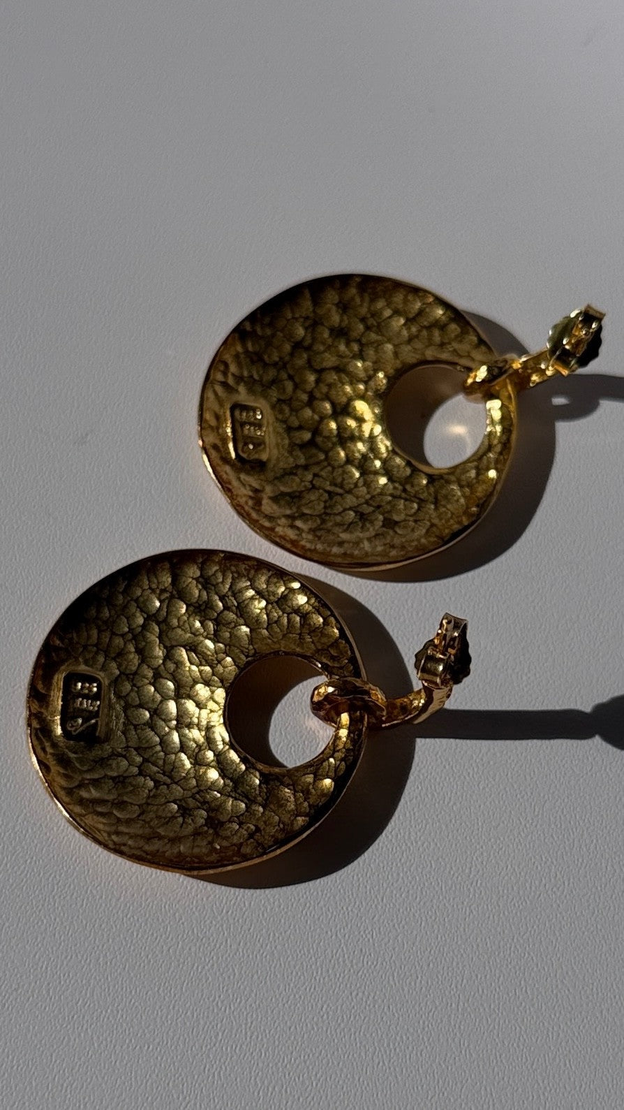 Italy 925 Sterling Silver Gold Plated Earrings Length 1.50 Inch