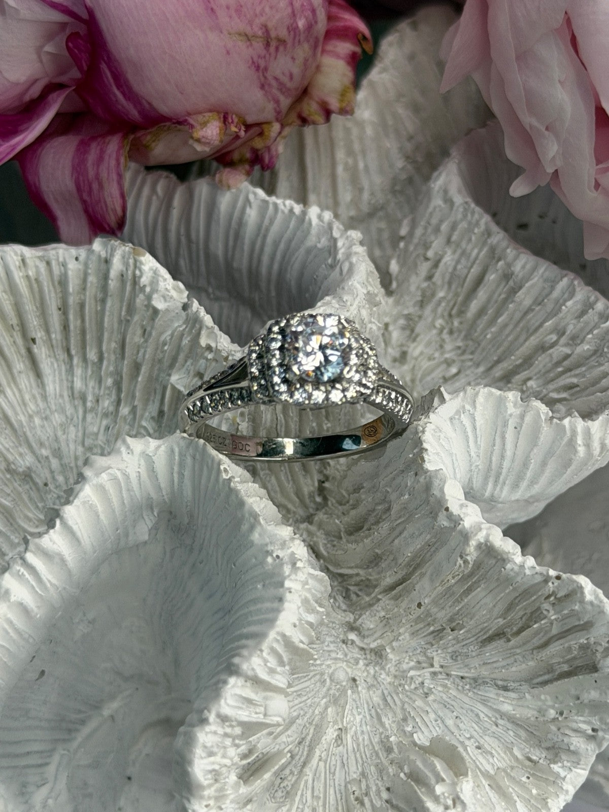 GOC 925 Sterling Silver tcw 1.34 Cz Ring Size 7