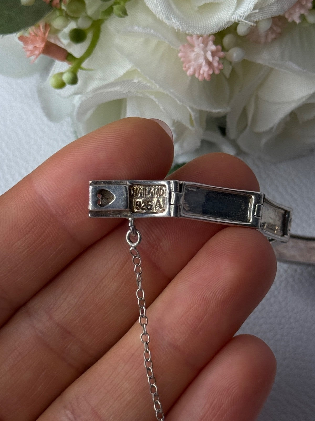 Elegant 925 Sterling Silver Marcasite Bracelet Length 8 Inch