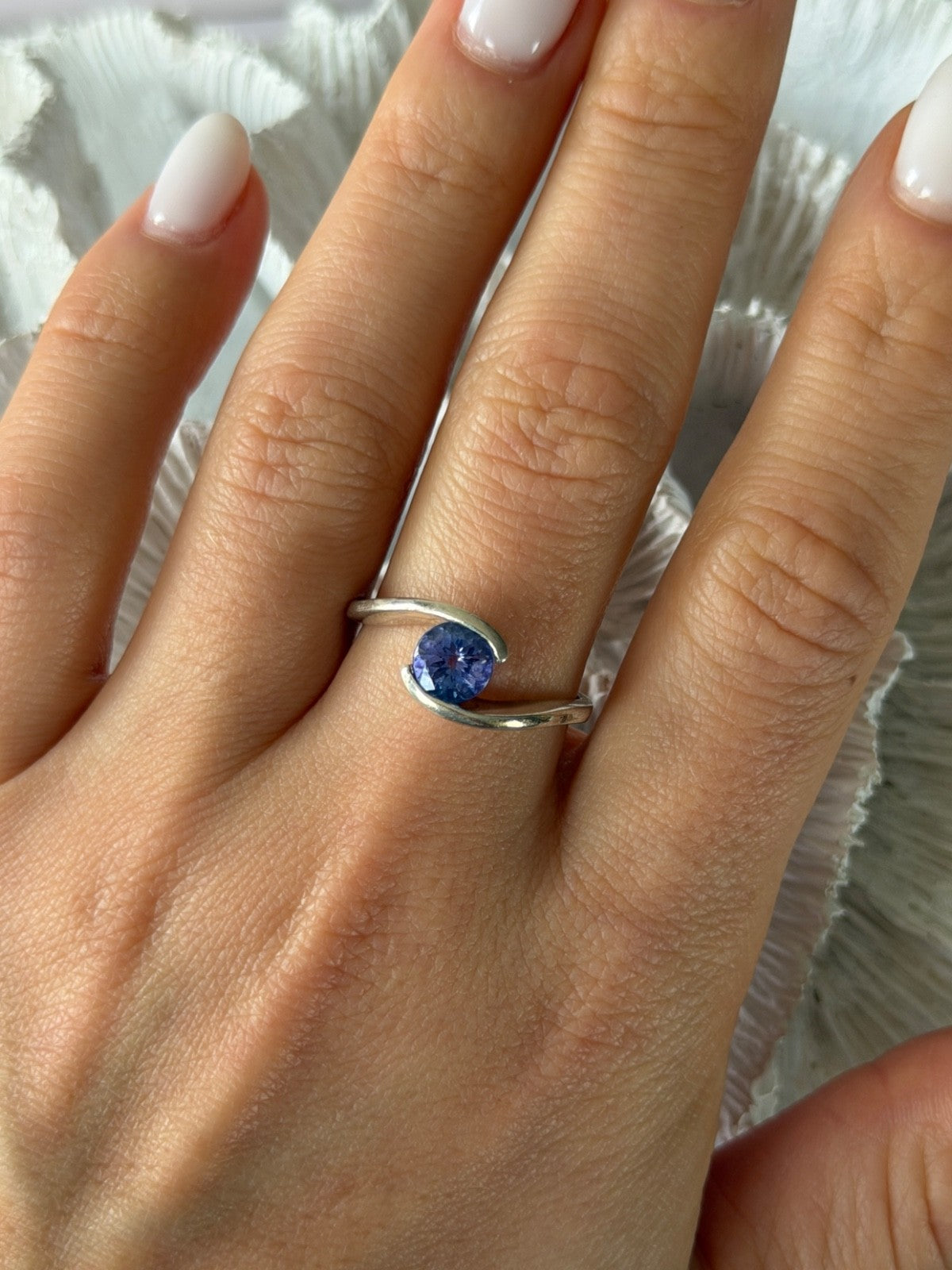 925 Sterling Silver Tourmaline Ring Size 9.5