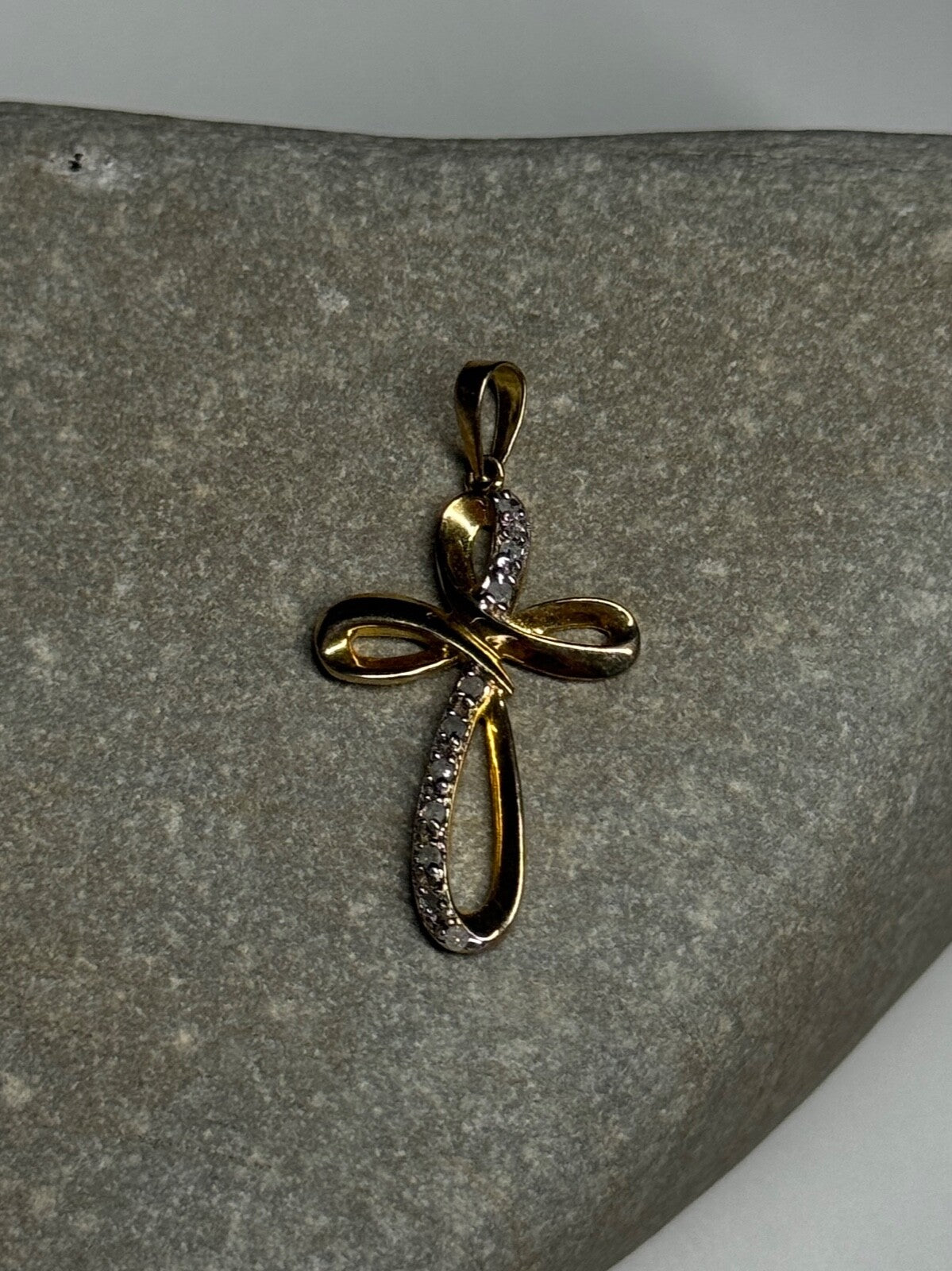 925 Sterling Silver Gold Plated Beryl Cross Length 32 Mm