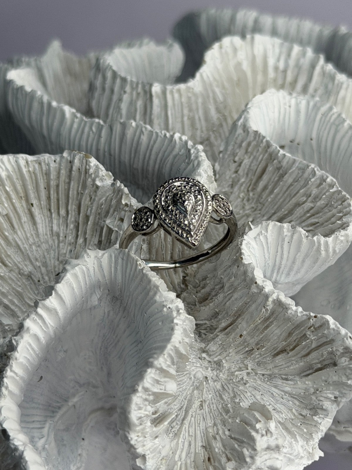 925 Sterling Silver Diamond Ring Size 7