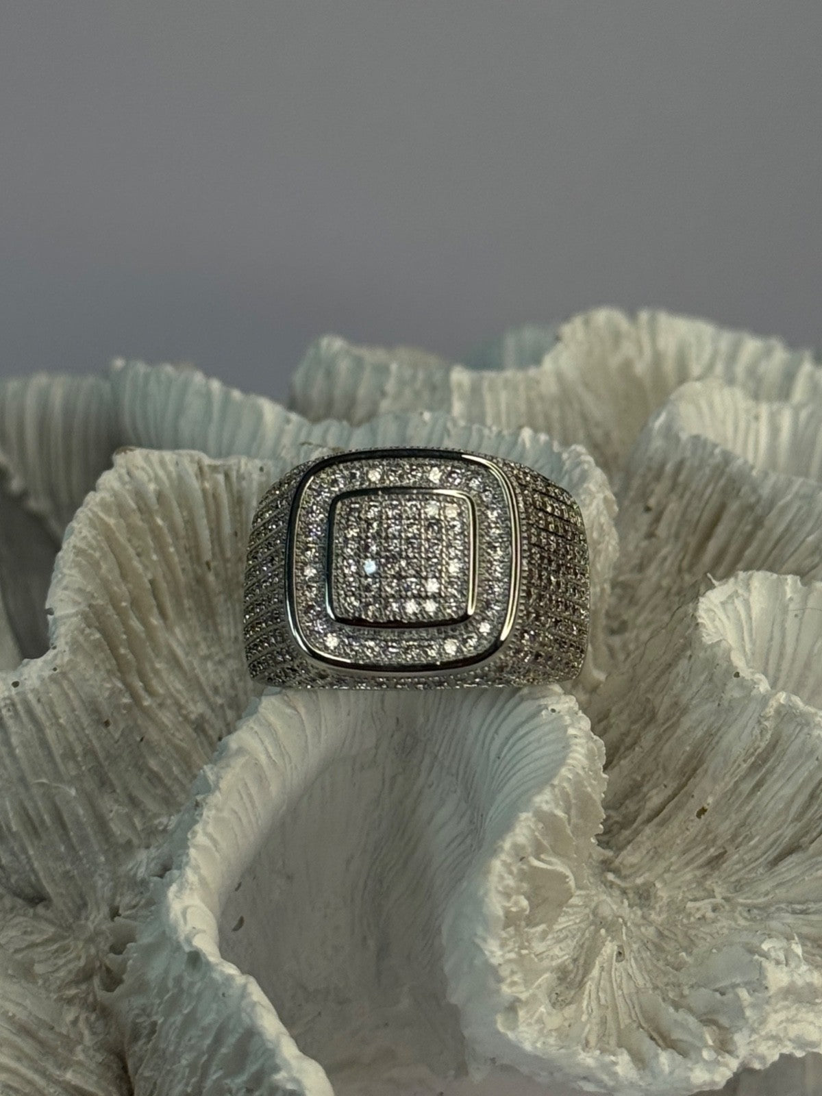 Men'S 925 Sterling Silver CZ Ring Size 12
