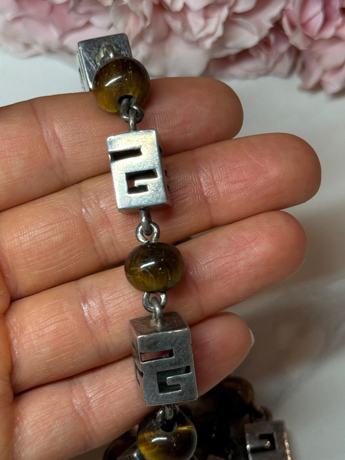 925 Sterling Silver Amber Necklace Length 20 Inch