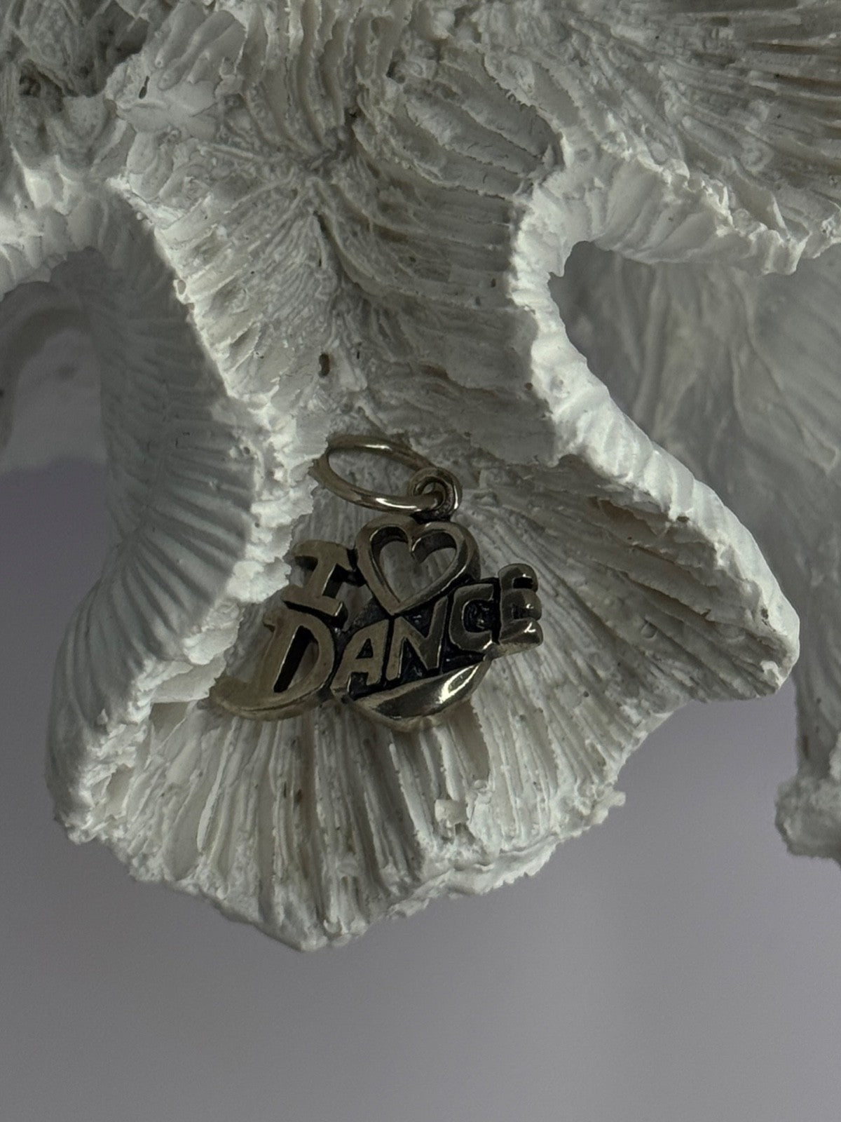 925 Sterling Silver I Love Dance Pendant Charm Length 0.90 Inch