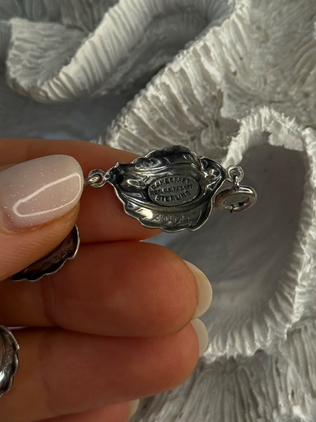 Vintage 925 Sterling Silver Danecraft Leaves Bracelet Length 7
