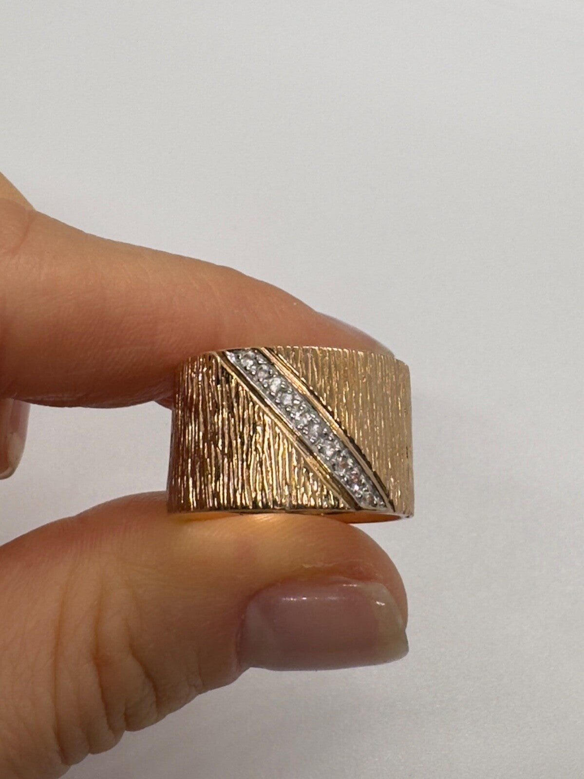 925 Sterling Silver Gold Plated CZ Ring Size 7