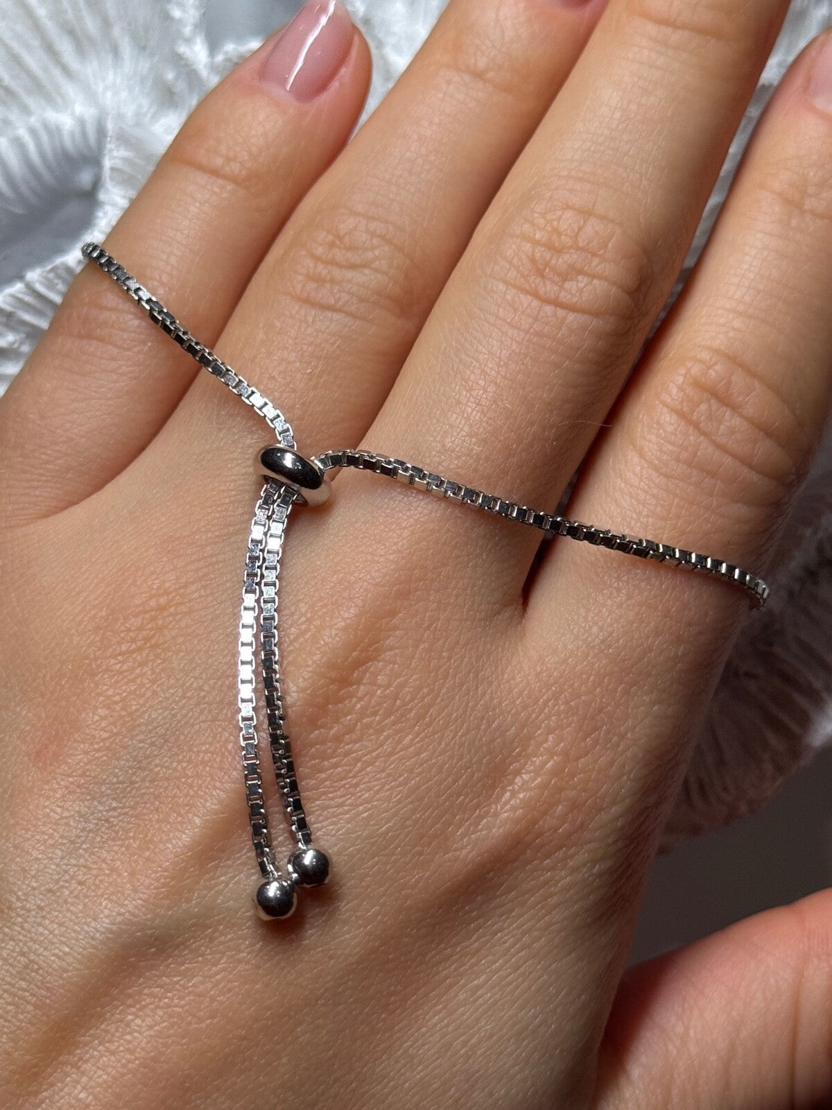 925 Sterling Silver CZ Bracelet Slider