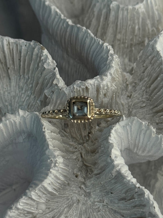 925 Sterling Silver Rj Topaz Ring Size 7