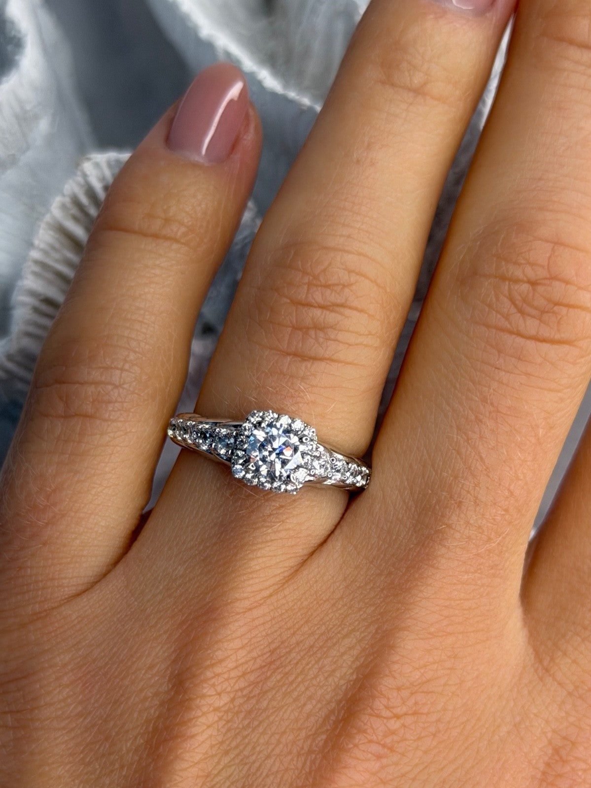GOC 925 Sterling Silver Cz Ring Size 7