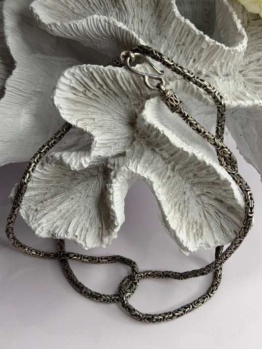 Vintage Indonesia BA 925 Sterling Silver Chain Necklace