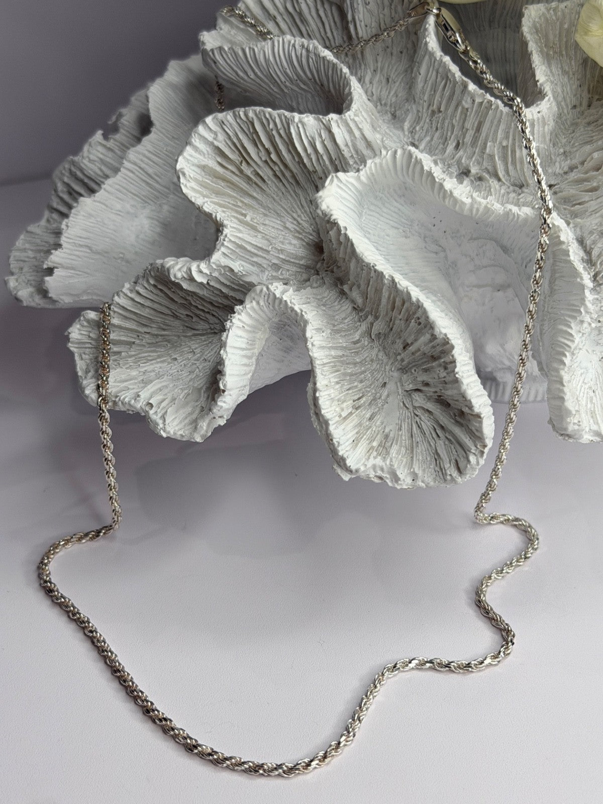 Elegant Italy 925 Sterling Silver Chain Necklace Length 24 in