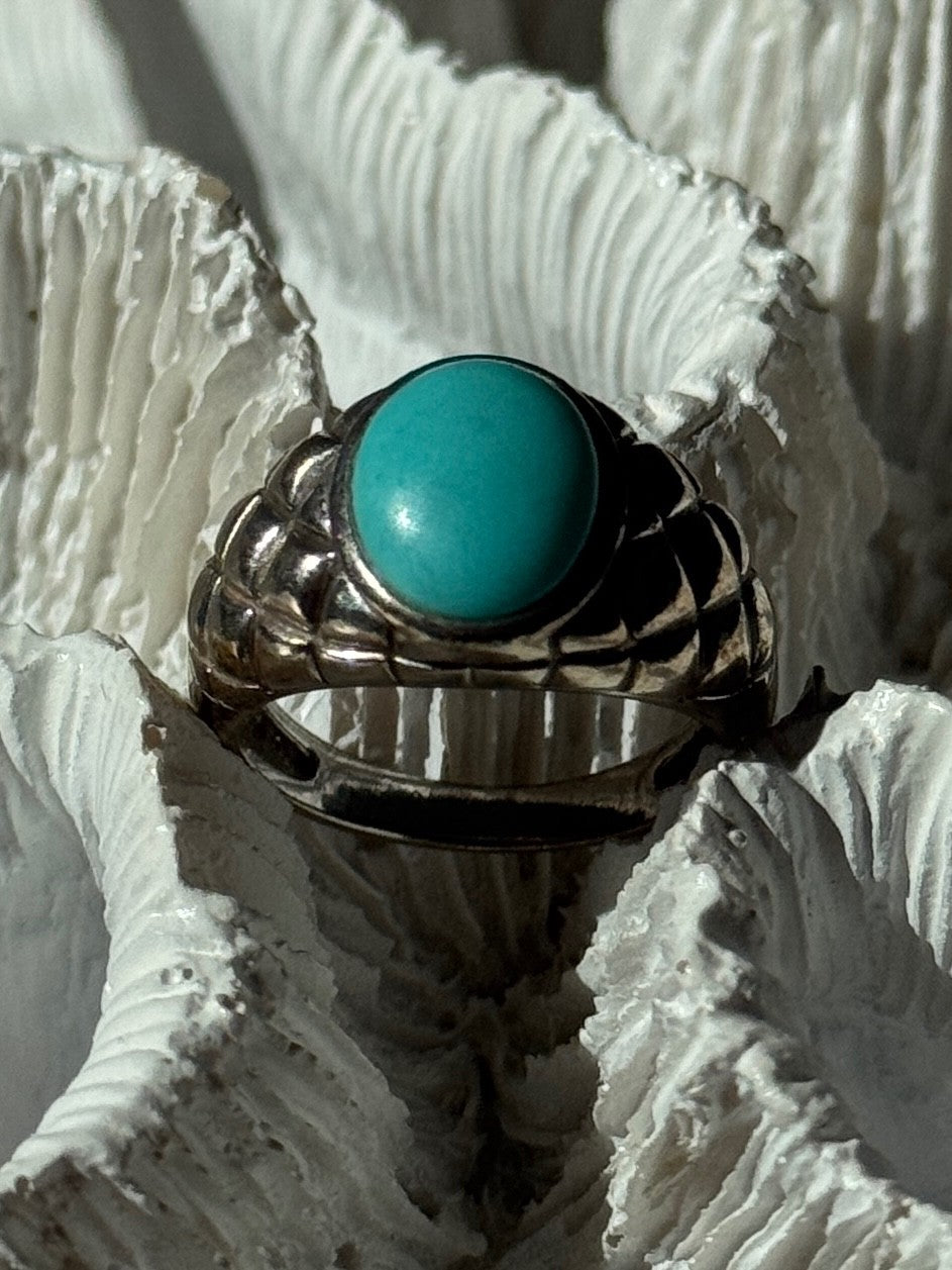 Vintage 925 Sterling Silver Larimar Ring Size 5