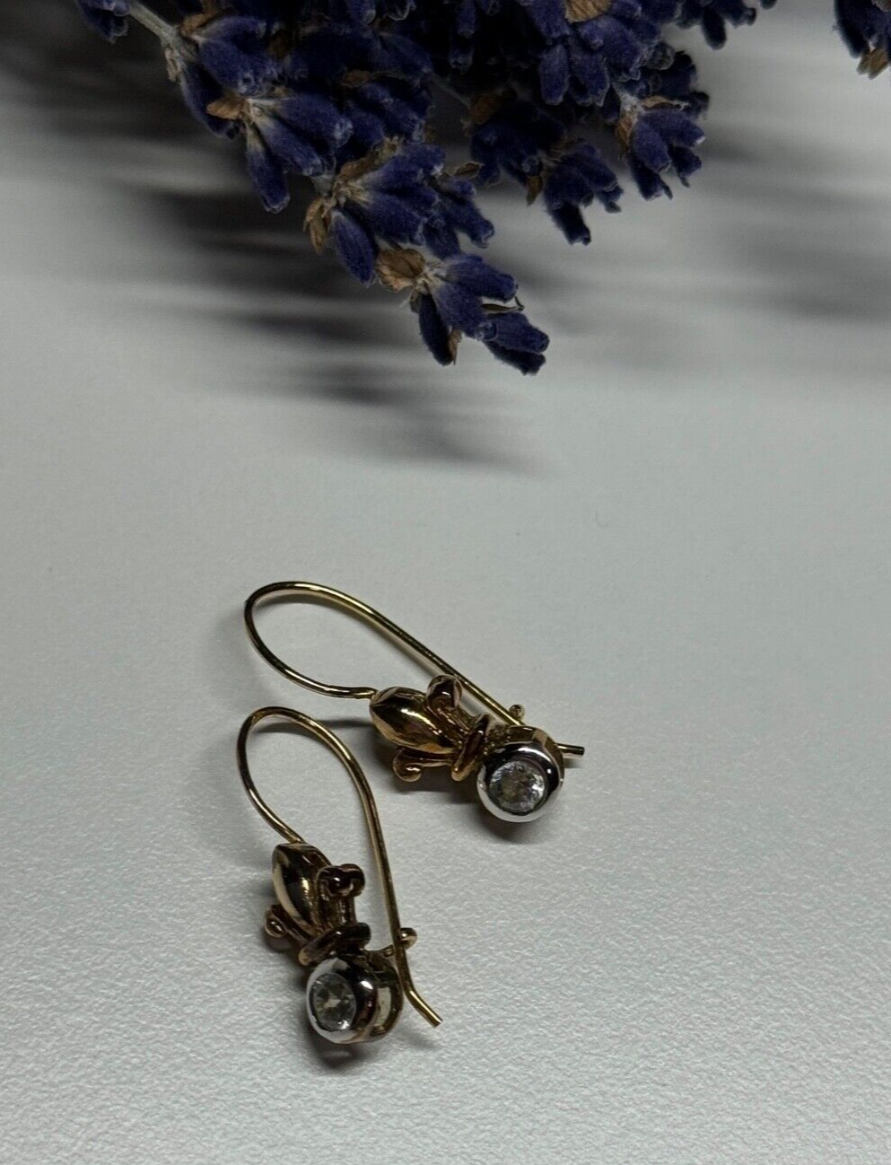 925 Sterling Silver Gold Plated CZ Earrings