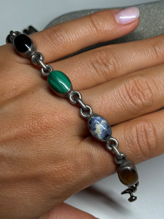 925 Sterling Silver Agate Bracelet