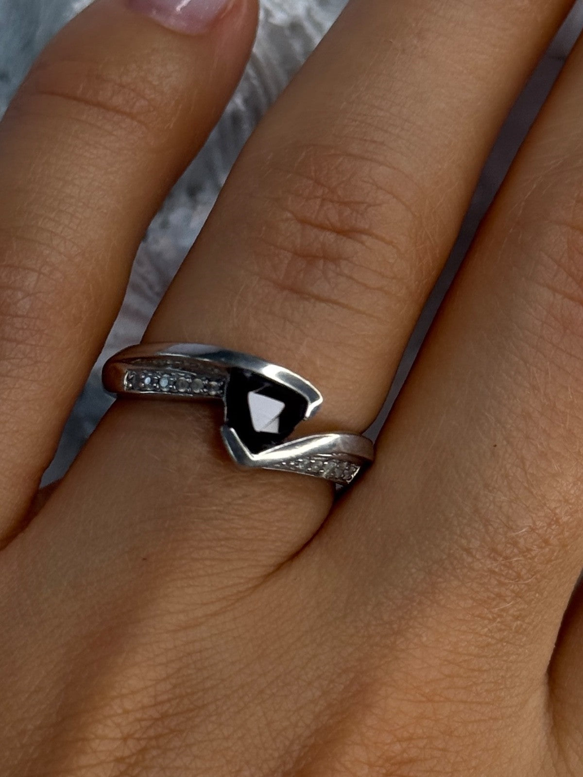 925 Sterling Silver Garnet & Beryl Ring Size 6.5