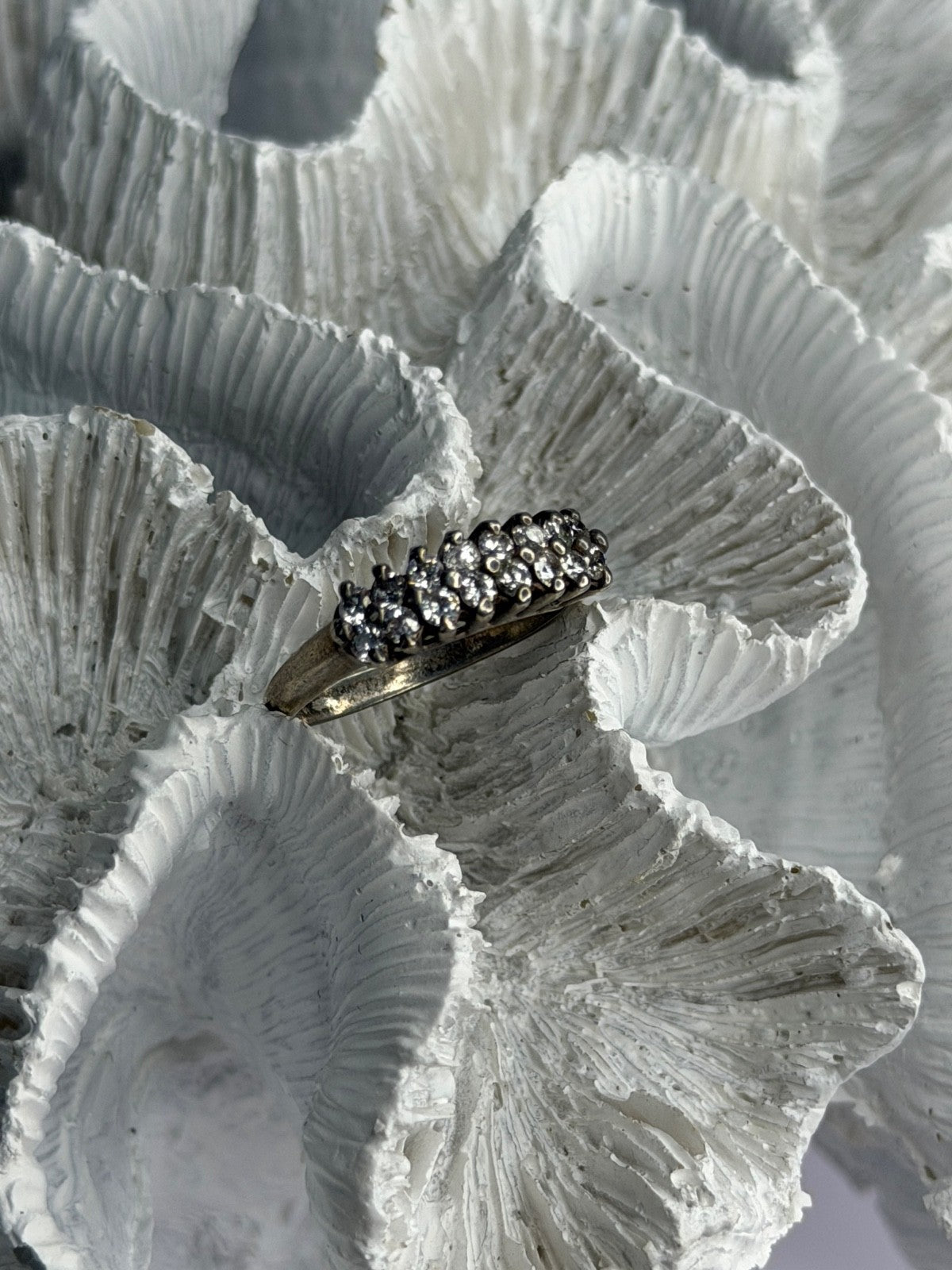 925 Sterling Silver Cz Ring Size 9