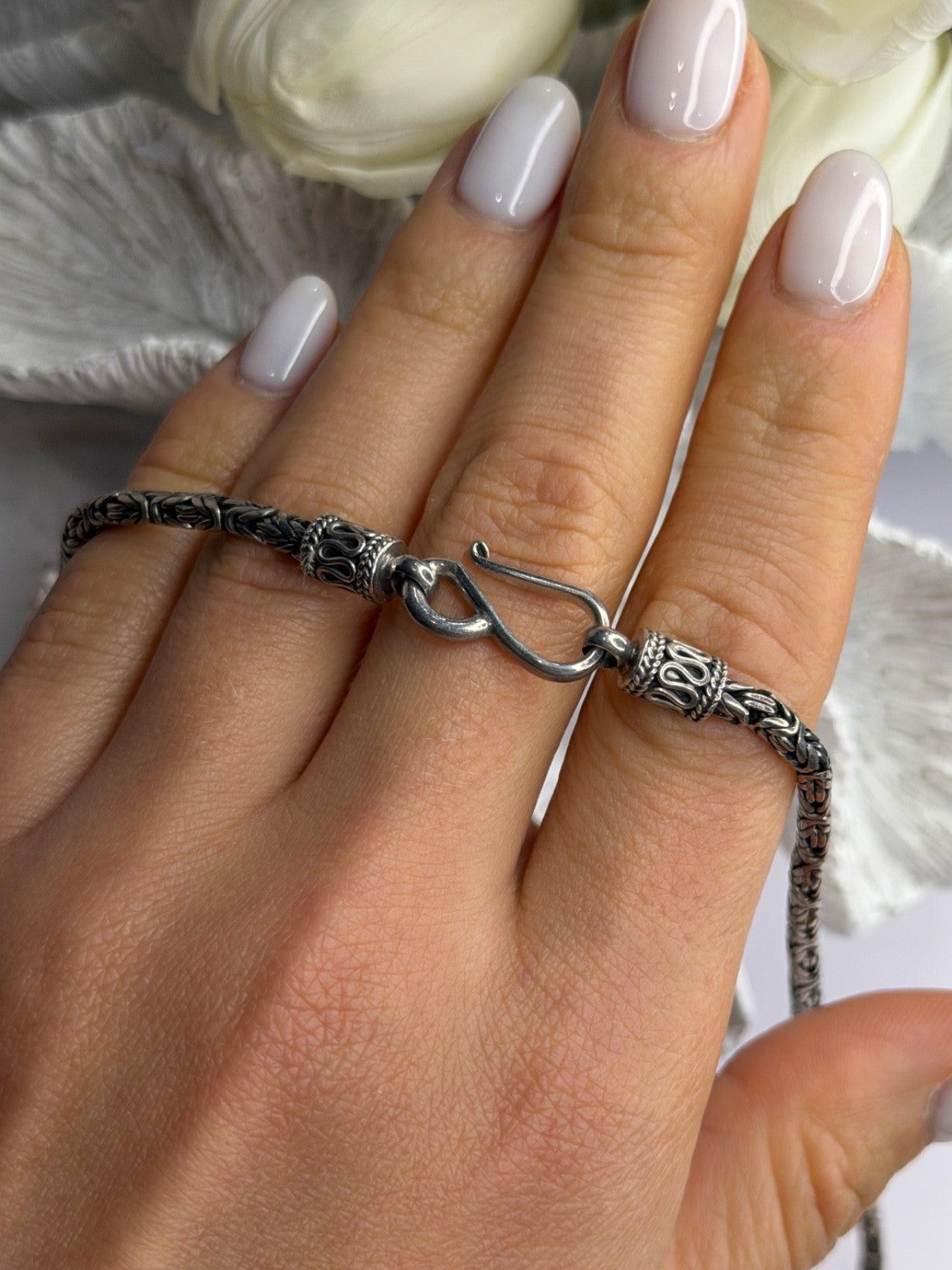 Vintage Indonesia BA 925 Sterling Silver Chain Necklace