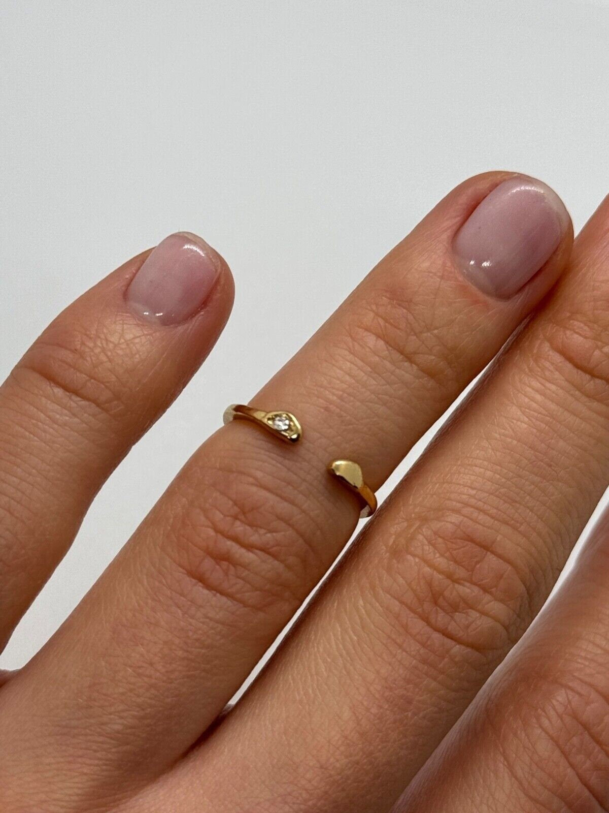 925 Sterling Silver Gold Plated CZ Ring Size 5