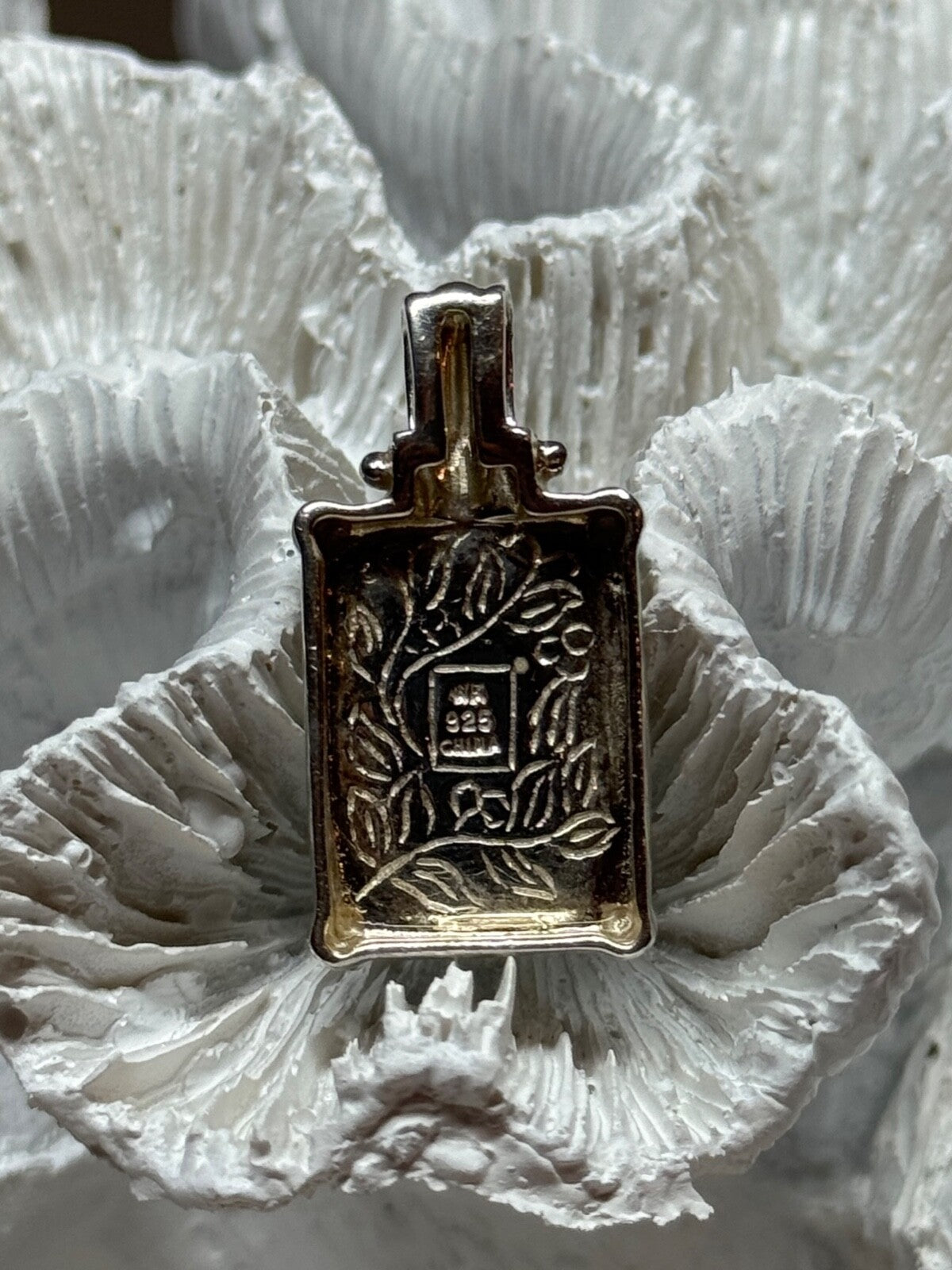925 Sterling Silver Turquoise Pendant Length 1.3 Inch