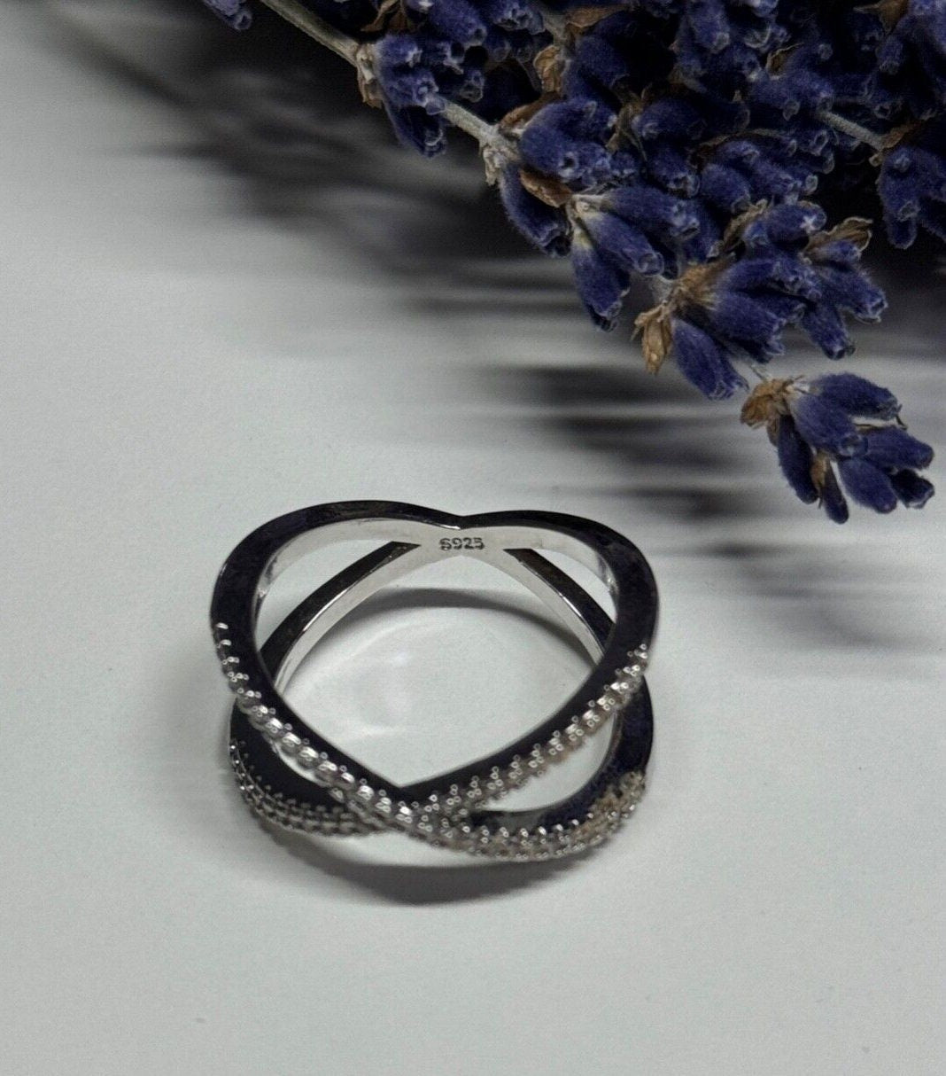 925 Sterling Silver CZ Ring Size 8.5