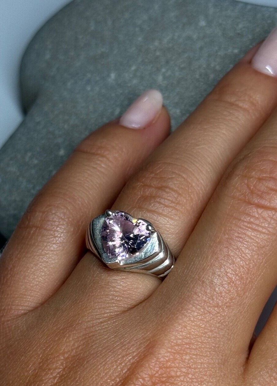 925 Sterling Silver CZ Heart Ring Size 6.5