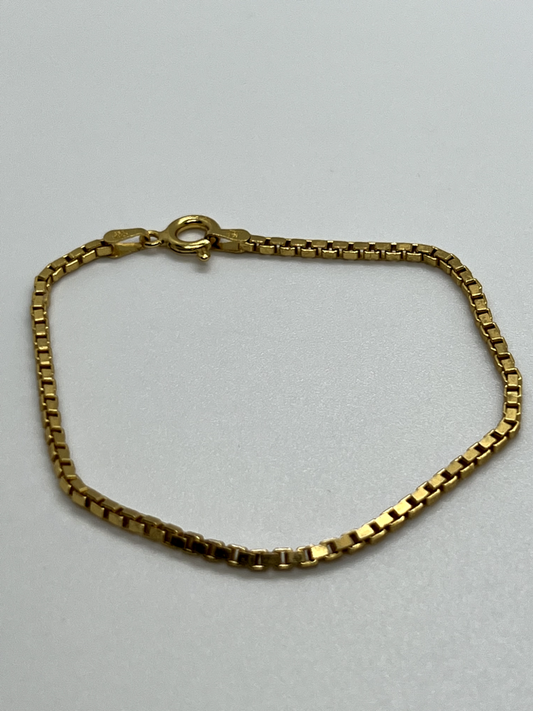 925 Sterling Silver Gold Plated Bracelet Italy