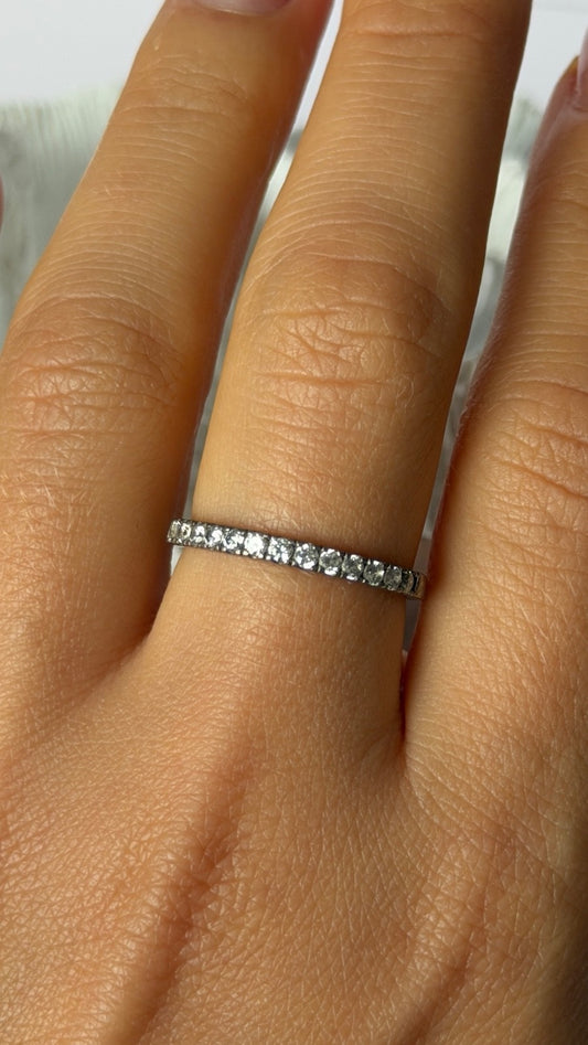 925 Sterling Silver Cz Ring Size 8