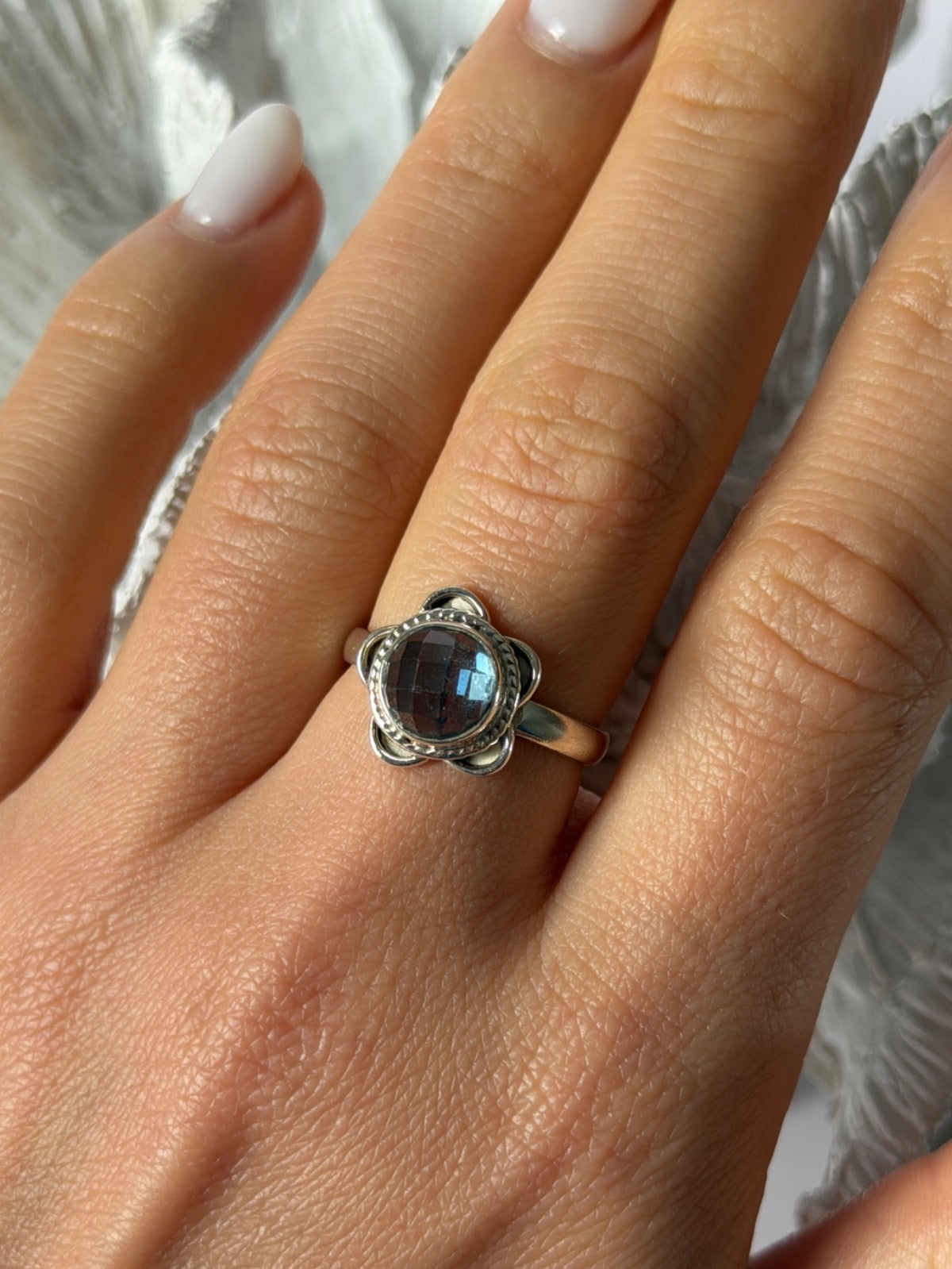 Vintage 925 Sterling Silver Aquamarine Ring Size 8