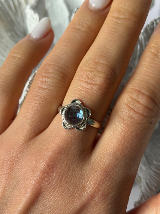 Vintage 925 Sterling Silver Aquamarine Ring Size 8