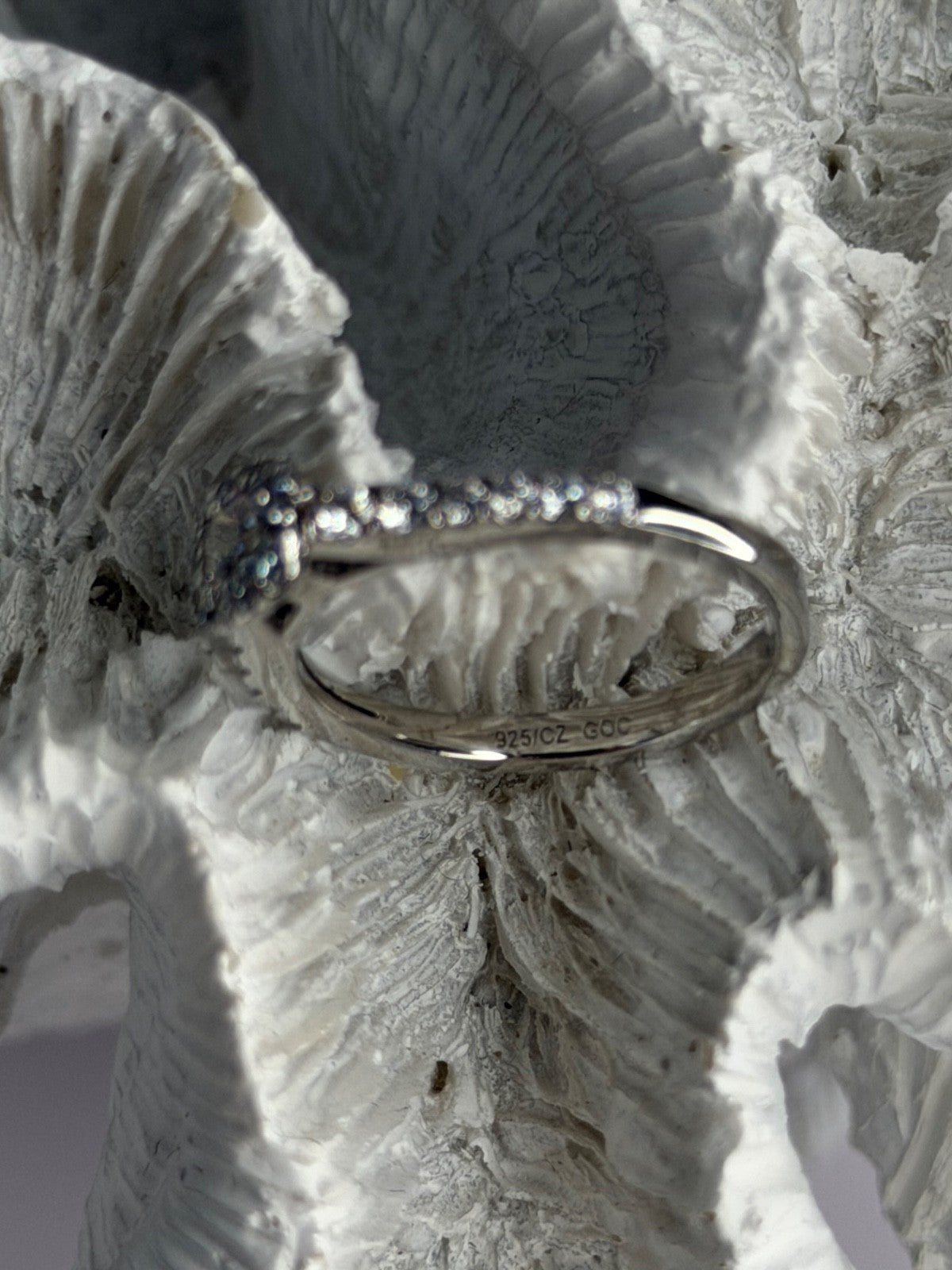 GOC 925 Sterling Silver Cz 0.62 ct Ring Size 7