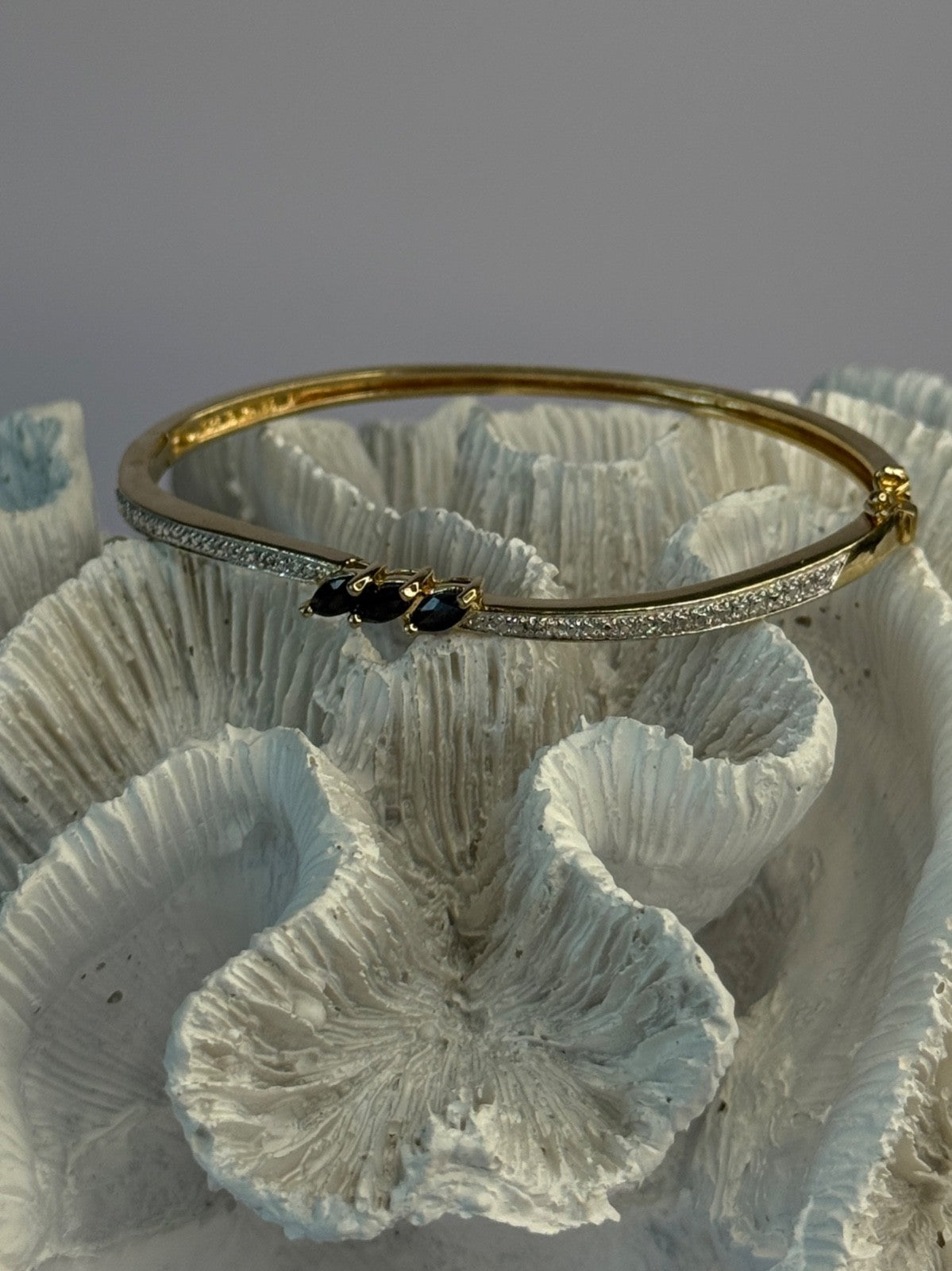 925 Sterling Silver Gold Plated Sapphire Bracelet